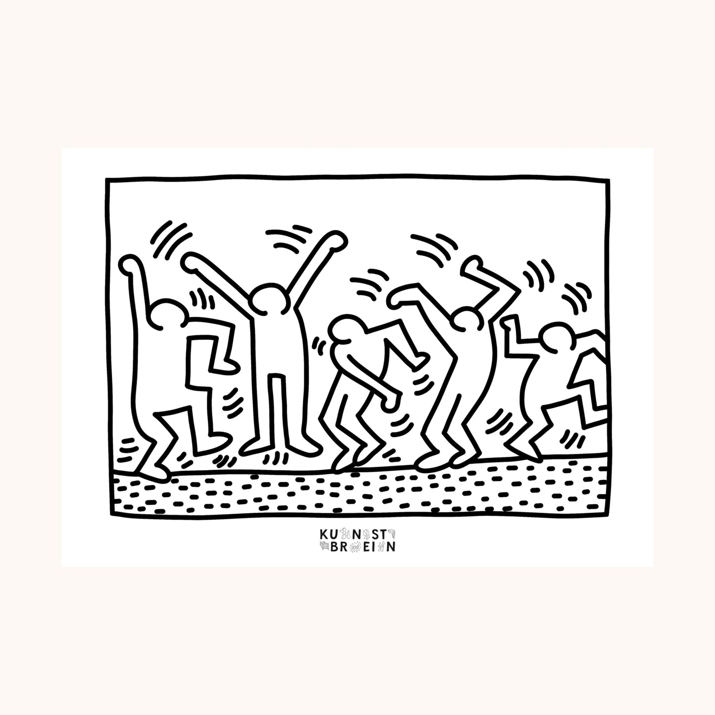 Kleurplaat Keith Haring